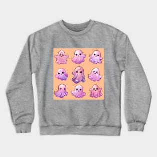 Cute pink ghosts pattern halloween Crewneck Sweatshirt